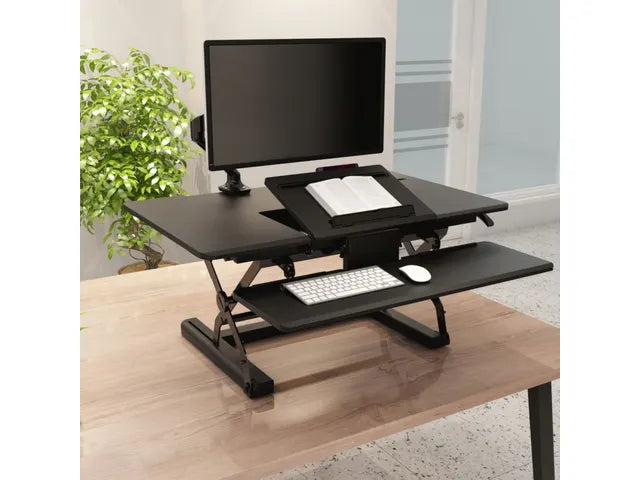 V7 Sit Stand Workstation Verstellbar Schwarz