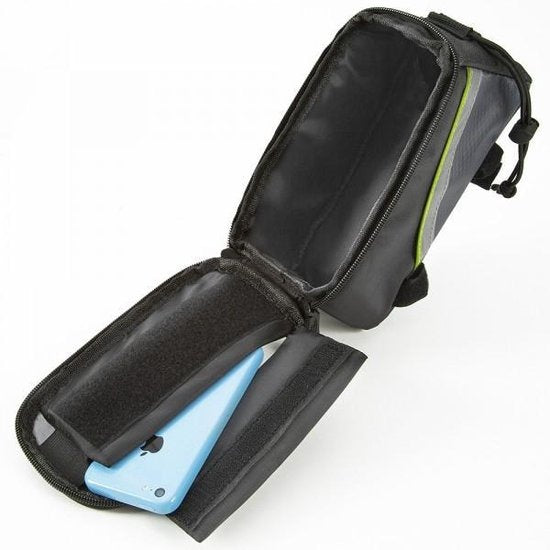 tectake - Rahmentasche Fahrradtasche für z.B. Smartphone etc. schwarz grünL 401610