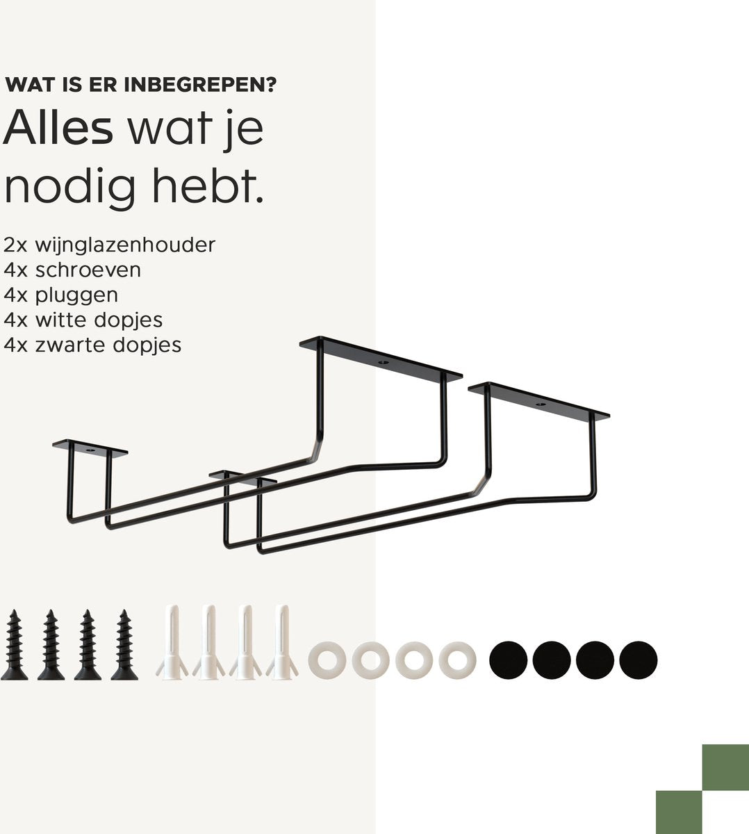 Noswo Weinglashalter - Hängendes Weinglasregal für stilvolle Aufbewahrung - Schwarz