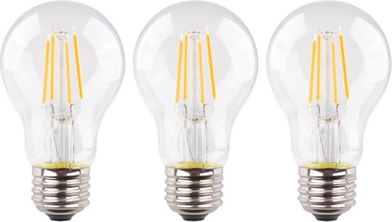 3 Stück Müller Glühfaden led Birne E27 4.9W 470lm 2700K Hell Nicht dimmbar A60