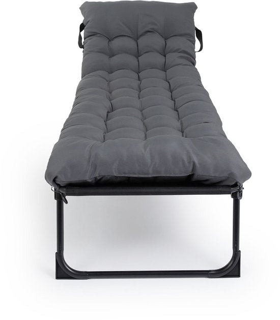 909 Outdoor Premium Lounger mit bequemen Kissen - Verstellbare Rückenlehne - 189x59x30cm - Maximale Belastbarkeit: 110KG