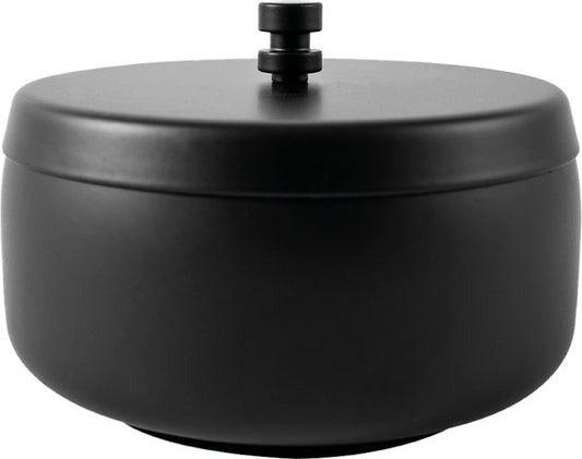 BRASQ Tischaschenbecher Schwarz mit Deckel - Edelstahl - 1 Liter Fassungsvermögen - Aschenbecher für den Innen- und Außenbereich