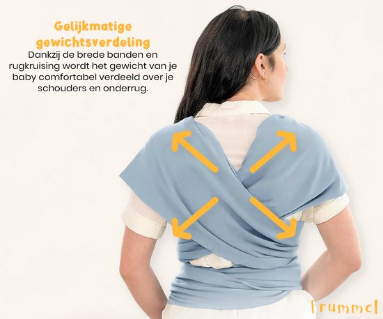 Frummel Baby-Tragetuch Hellblau – Tragehilfe – Baby-Wickeltuch – Baby-Tragetuch – Baby 0–36 Monate – Neugeborene