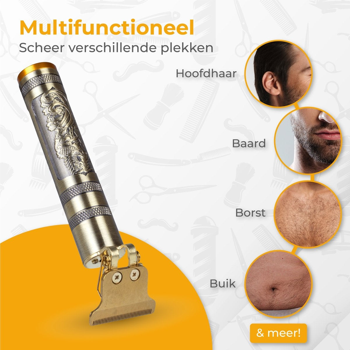 Nuvance - Haarschneider Männer - Kopfhaarschneider - Inklusive 4 Aufsätze - Barttrimmer und Haartrimmer Männer - Usb Wiederaufladbar