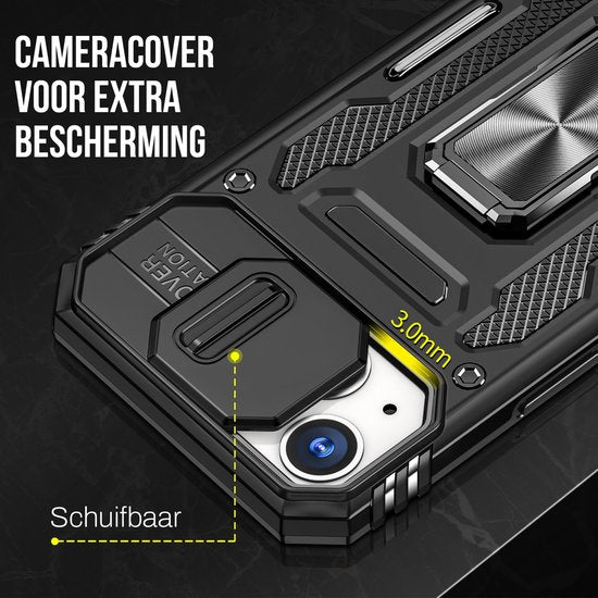 Podec-Hülle für das iPhone 13 Mini – Handyhülle – Anti-Shock-Case, Hybrid-Armor-Hülle mit Ständer und Ring sowie Displayschutzfolie