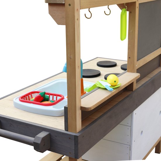 AXI Rosa Sand- und Wasserspielküche, groß – inkl. 17 Zubehörteile – Matschküche