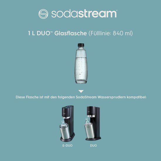 SodaStream Glaskaraffen 1 l, 2er-Pack | 2 Stück | Nur für das SodaStream DUO Sprudelgerät geeignet