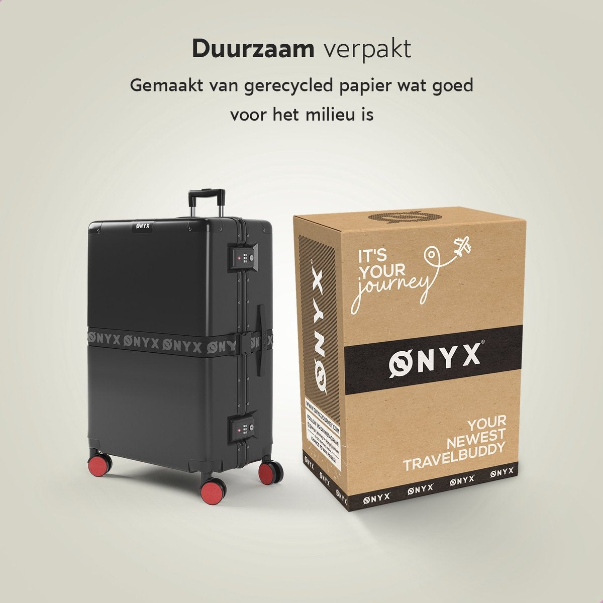 ONYX® - Check-in-Koffer 100L - TSA-Schloss - Leichter Trolley - Aluminiumverschluss - Schwarz