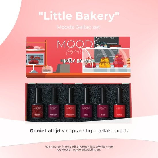 Moods Gellac 6-teiliges Set - Gel-Nagellack - 8ML - Little Bakery Edition - Nägel - Gel Polish Starter Pack - Chic Colours
