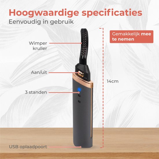 Nuvance - Elektrische Wimpernzange - Wimpernzange - Beheizte Wimpernzange - Wimpernlifting - 3 Temperatureinstellungen - USB wiederaufladbar