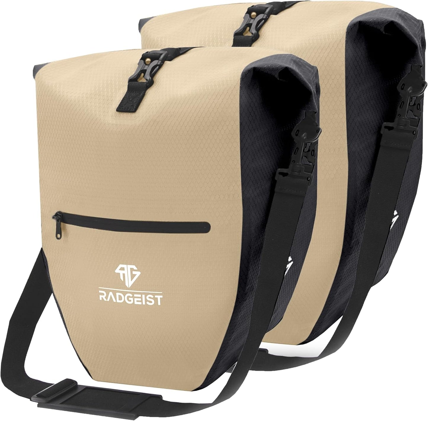 RADGEIST Fahrradtasche für Fahrradträger Set - 2X Tasche für Fahrradträger - Gepäcktasche wasserdicht & Umhängetasche - Fahrradtasche mit Reflektoren
