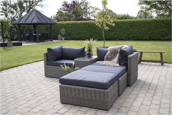 Rossi Lounge Set - Lounge Set in kubo-grau mit schwarzen Kissen