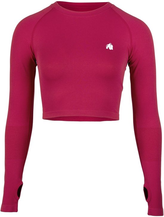 Gorilla Wear Hilton Nahtlose gekröpfte lange Ärmel - Fuchsia - XS/S