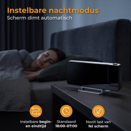 Nuvance Digitaler Wecker mit Projektion – Digitale Uhr für das Schlafzimmer – Schlummerfunktion – Digitale Wecker – Wecker
