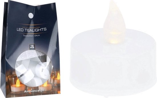 Homestyle Teelichter - Inklusive 2032 Batterie - Dekoration - Weiß 15 Stück Led