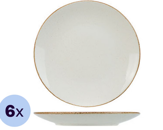 6er-Set Cosy & Trendy Granit-Elfenbein-Teller - 27 cm - zeitloses Elfenbein-Design