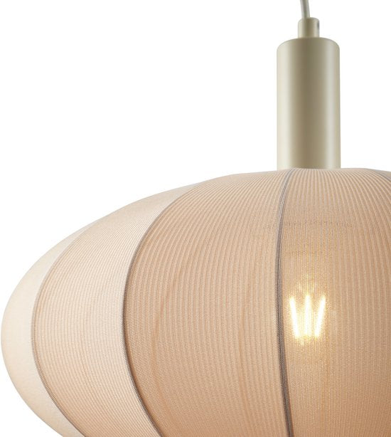 QAZQA bida – Japandi-Hängelampe – 1 Leuchtmittel – Ø 42 cm – Beige – Wohnzimmer | Schlafzimmer | Küche