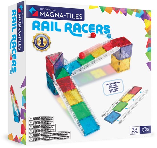 Magna Tiles Rail Racers, 33-teilig