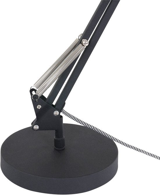 Anne Lighting Zappa – Tischlampe im Industrial-Stil – Schwarz – H: 80 cm – Ø: 18 cm – E27 – Für den Innenbereich – Metall – Tischlampen – Schreibtischlampe – Schreibtischlampen – Schlafzimmer – Wohnzimmer – Esszimmer