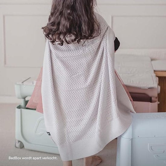 JetKids by Stokke Decke aus Merinowolle, kieselgrau – Passt in den Deckel der BedBox, um Ihr Kind auf Reisen warm zu halten – Maschinenwaschbar