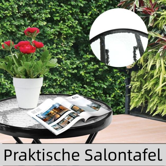 Coast 3-teiliges klappbares Bistro-Set Outdoor Swenk Stühle mit Tisch blau + grau