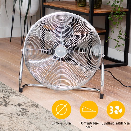 Metall-Bodenventilator 45 cm - 3 Stufen - 130° einstellbar - starker Luftstrom - Tristar VE-5935