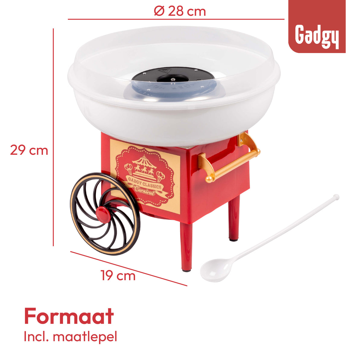Gadgy Zuckerwattemaschine - Zuckerwattemaschine - inkl. Messlöffel - Zuckerwattemacher