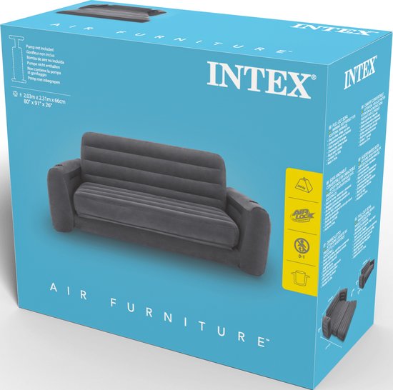 Intex Pull-Out Sofa – aufklappbares aufblasbares Sofa – 231 x 203 x 66 cm