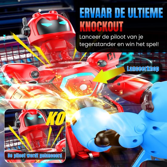 Qualitá® Robo Kombat - Roboterspielzeug - Kampfroboter - Duo Set - Ball - 2 Tore - Boxen & Fußballmodus - Lernspielzeug - Das große Spielzeugbuch 2025