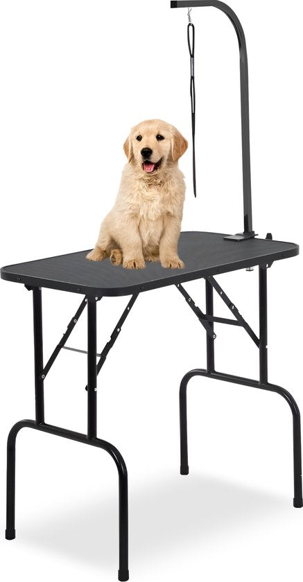 Animali Trim Table - Hundepflegetisch - Hundepflegetisch - Zusammenklappbar - Inklusive Leinenoption - Schwarz