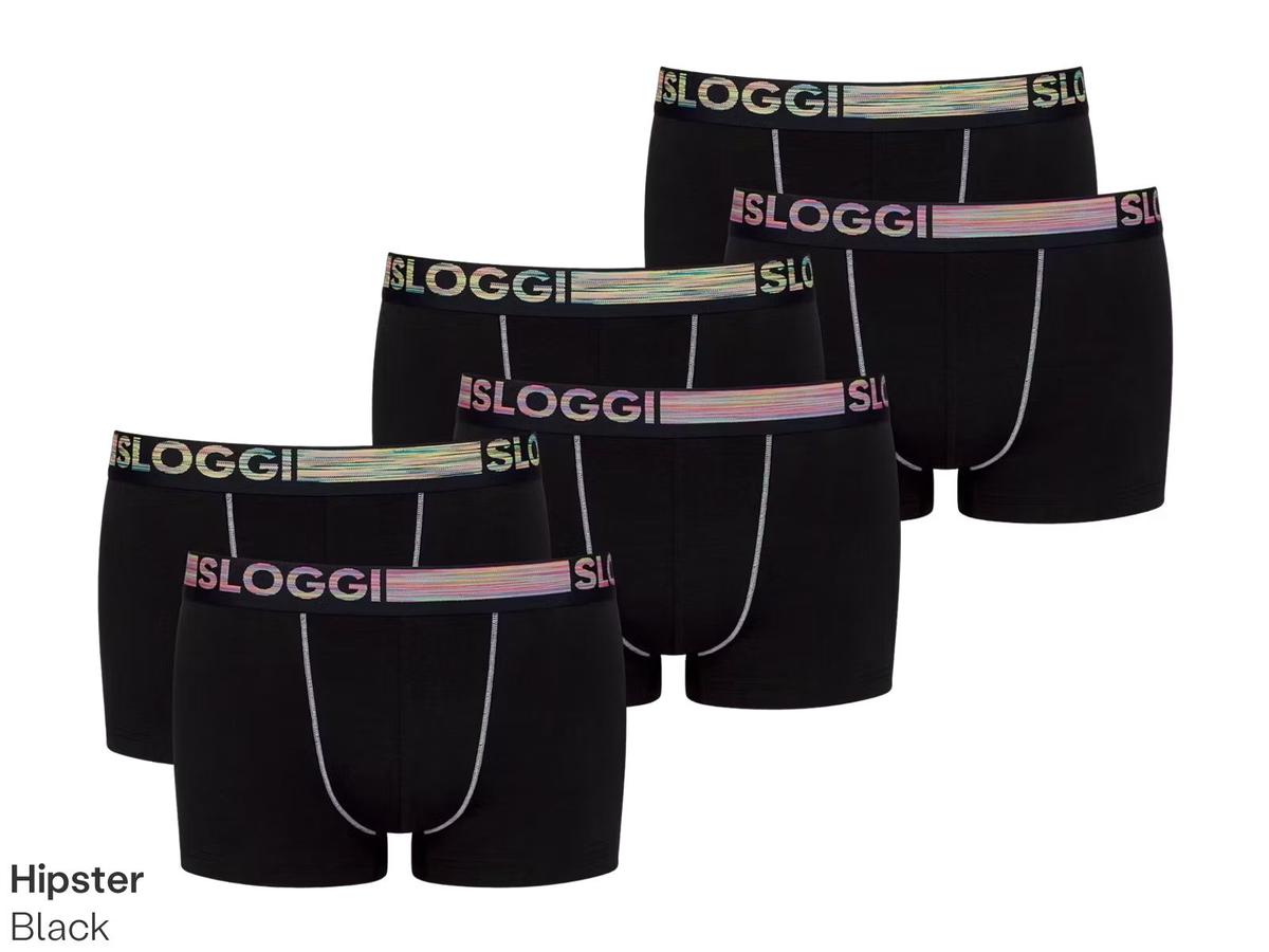 Sloggi Go ABC Natural Hipster-Shorts – 6er-Pack – Größe L – Schwarz