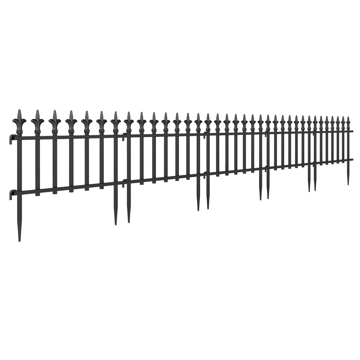 Coast Gartenzaun – 5-teiliger, zusammenklappbarer Metallzaun – flexibel und dekorativ – schwarz, 56 x 44 cm