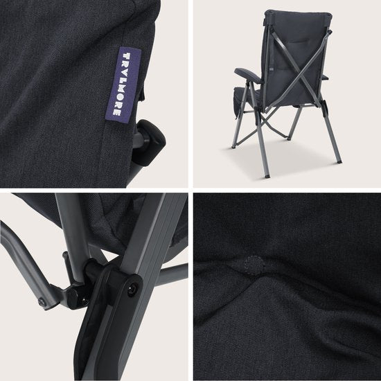 TRVLMORE Campingstühle Luxus - klappbar - 2er-Pack - 150KG Tragkraft - Inkl. Tragetasche - Klappstuhl - Campingstuhl - Klappstuhl - Grau