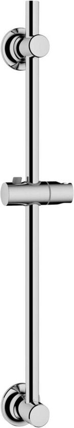 WENKO Duschstange aus Edelstahl, verchromt, Länge 70 cm, Durchmesser 22 mm, mit Duschkopfhalterung und 2 Wandhaltern – Duschstange, verchromt – Befestigung ohne Bohren