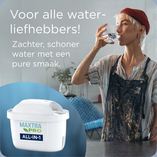 BRITA – Wasserfilterkanne – Flow Cool – Wasserfilter – Wasserspender – 8,2 l – Blau – inkl. 1 MAXTRA PRO ALL-IN-1-Filterkartusche