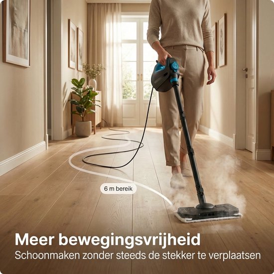 CleanKoala 2-in-1-Dampfreiniger – 15 Sekunden Aufheizzeit – 30 Minuten Dampfreinigung – inkl. 12 Zubehörteile und 3 zusätzliche Tücher