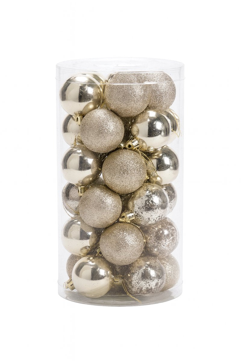 Luxus-Weihnachtskugel-Set - 60 Stück - Ø 6 cm - Gold und Silber - Luxuriöse Weihnachtsdekoration