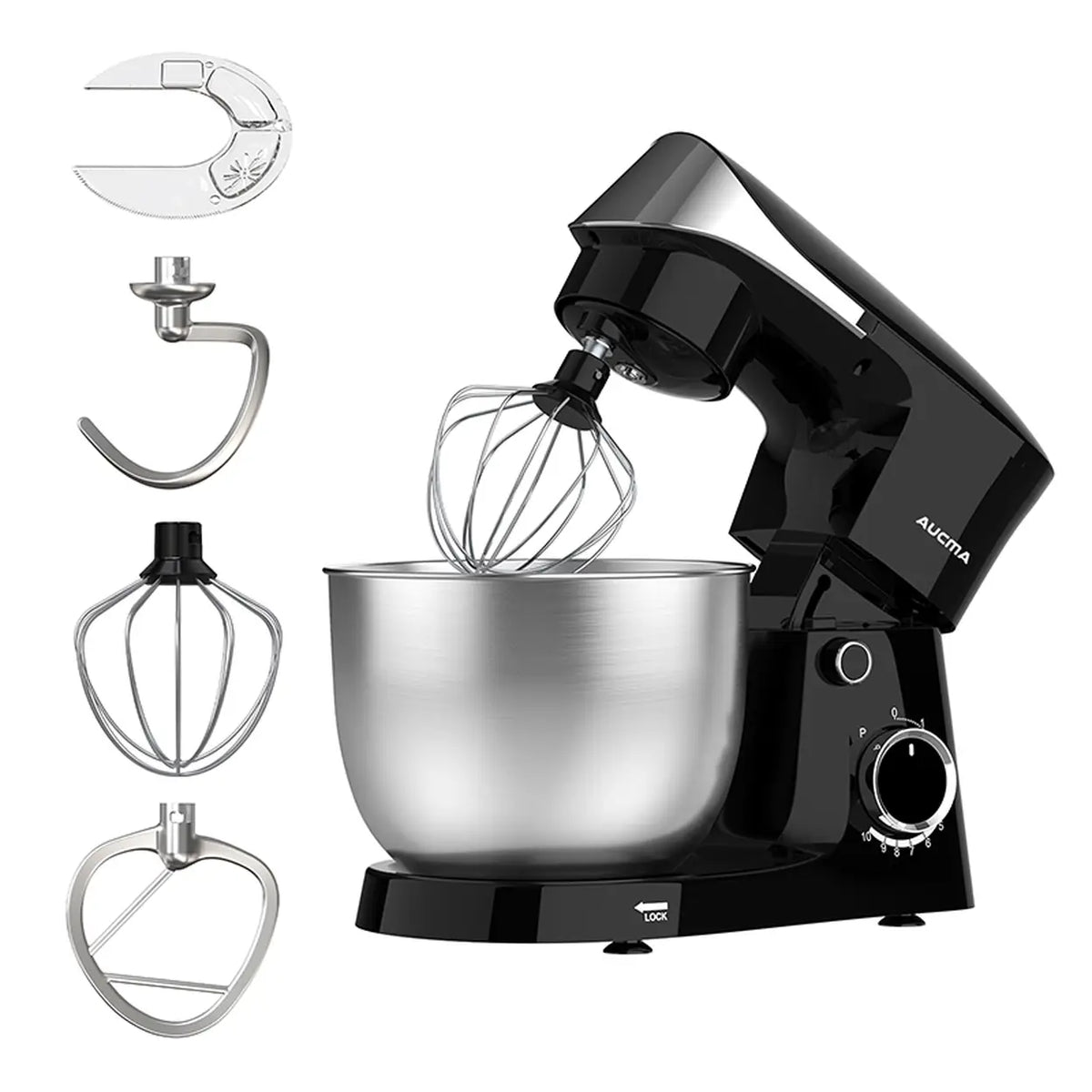 Aucma Standmixer 5 l – 35,4 × 22,5 × 29,6 cm – Schwarz – 10 Geschwindigkeitsstufen – 400 W Kupfermotor