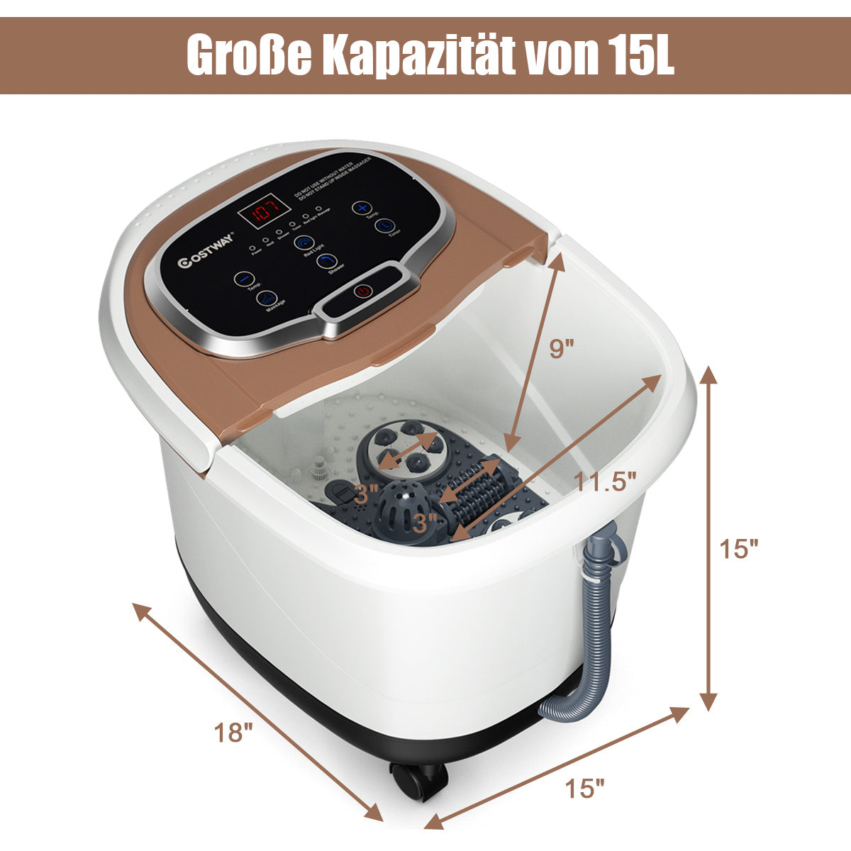 Coast Fußmassagegerät - Fußbad - Spa Massagegerät - grau