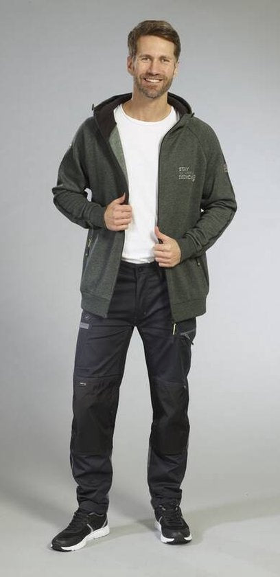 TERRAX WORKWEAR Sweatjacke mit Kapuze, Grün/Schwarz, Größe L