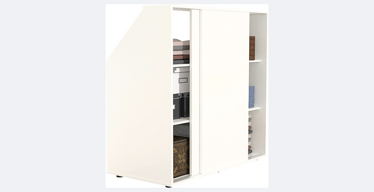 VDD Weißer Winkelwandschrank 100×100×50 cm - kompakter Stauschrank für Dachboden oder Schlafzimmer