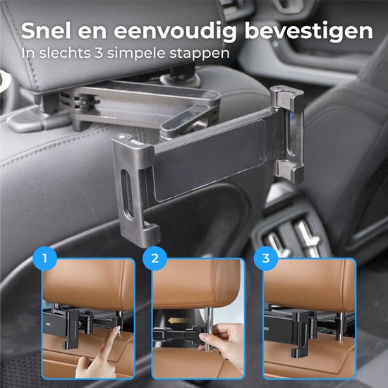 Nuvance - Tablet-Halterung Auto - Neigen & Drehen - Tablet-Halterung - Kopfstützenhalterung - Geeignet für Nintendo Switch & Phone