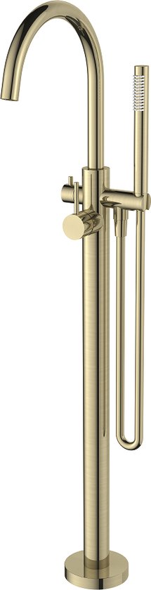 Regn freistehende Badarmatur, gebürstetes Gold