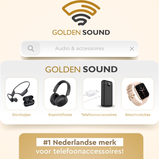 Golden Sound Wired Earbuds - Ohrhörer mit Kabel und Mikrofon - 3,5 mm Klinkenanschluss
