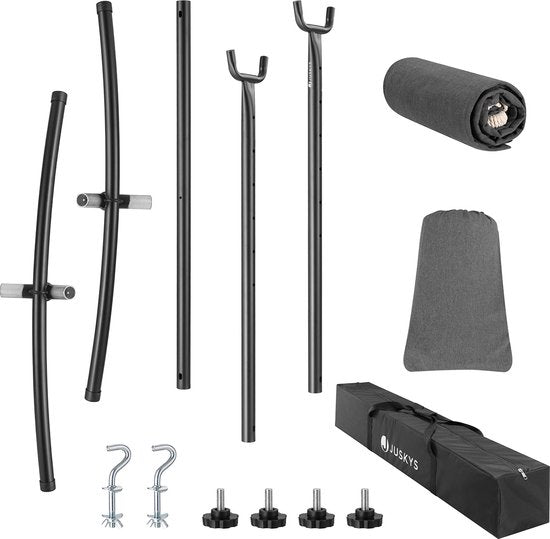 Juskys Hängematte Paya - Anthrazit - inkl. Gestell und Aufbewahrungstasche