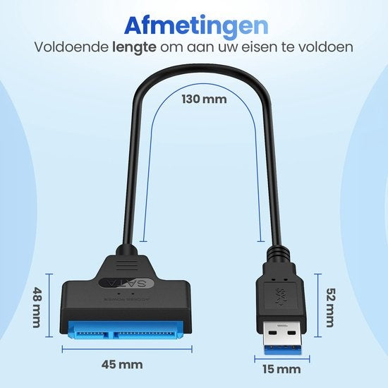 GarpexÂ® USB 3.0 zu SATA Adapter - Datenkabel für Festplatten - SATA 7+15 22 Pin Kabel