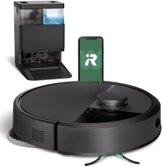 iRobot Roomba® Plus 405 Combo Roboter + Autowash™-Dockingstation – Roboterstaubsauger mit Wischfunktion – Schwarz – G1850
