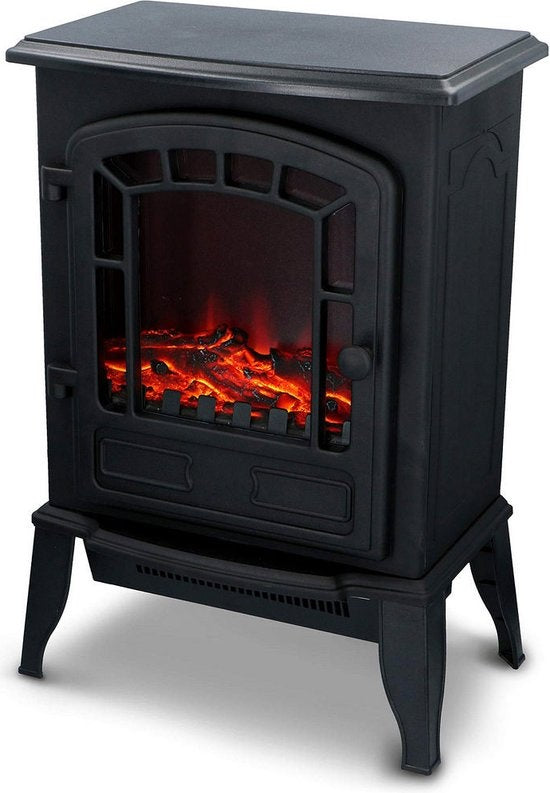 Classic Fire - Elektrischer Kamin - LED Flammen - 2000W - CE zertifiziert - Schwarz