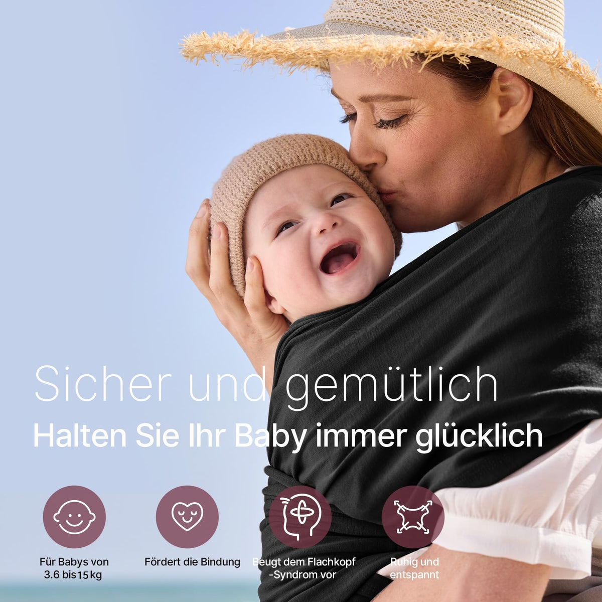 Momcozy BJ001 Babytragetuch – schwarz