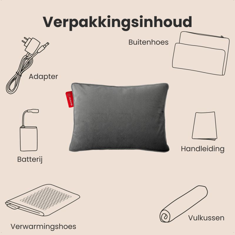 Auronic Wärmekissen - Samt - 45x60 - Kabellos - Wiederaufladbar - Infrarot - Anthrazit